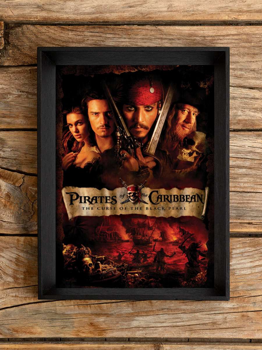 Karayip Korsanları: Siyah İnci'nin Laneti - Pirates of the Caribbean: The Curse of the Black Pearl Film Tablo Siyah Çerçeveli Film Poster Afiş Tablo