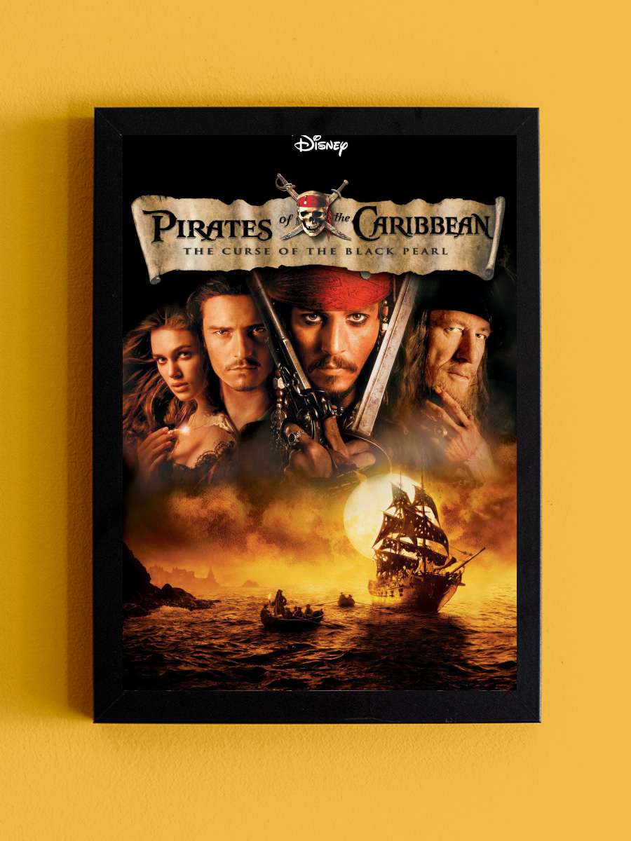 Karayip Korsanları: Siyah İnci'nin Laneti - Pirates of the Caribbean: The Curse of the Black Pearl Film Tablo Siyah Çerçeveli Film Poster Afiş Tablo