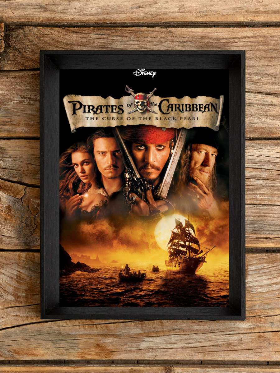 Karayip Korsanları: Siyah İnci'nin Laneti - Pirates of the Caribbean: The Curse of the Black Pearl Film Tablo Siyah Çerçeveli Film Poster Afiş Tablo