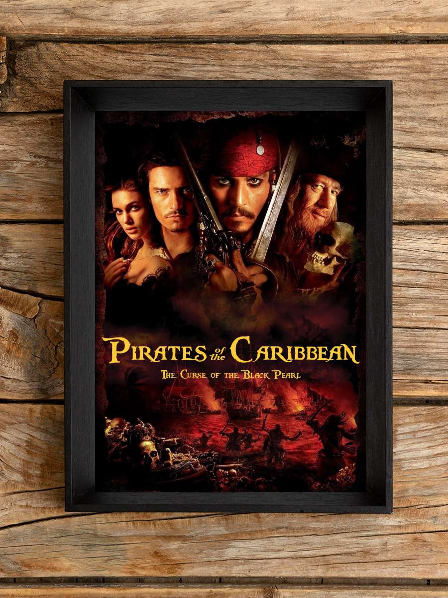 Karayip Korsanları: Siyah İnci'nin Laneti - Pirates of the Caribbean: The Curse of the Black Pearl Film Tablo Siyah Çerçeveli Film Poster Afiş Tablo