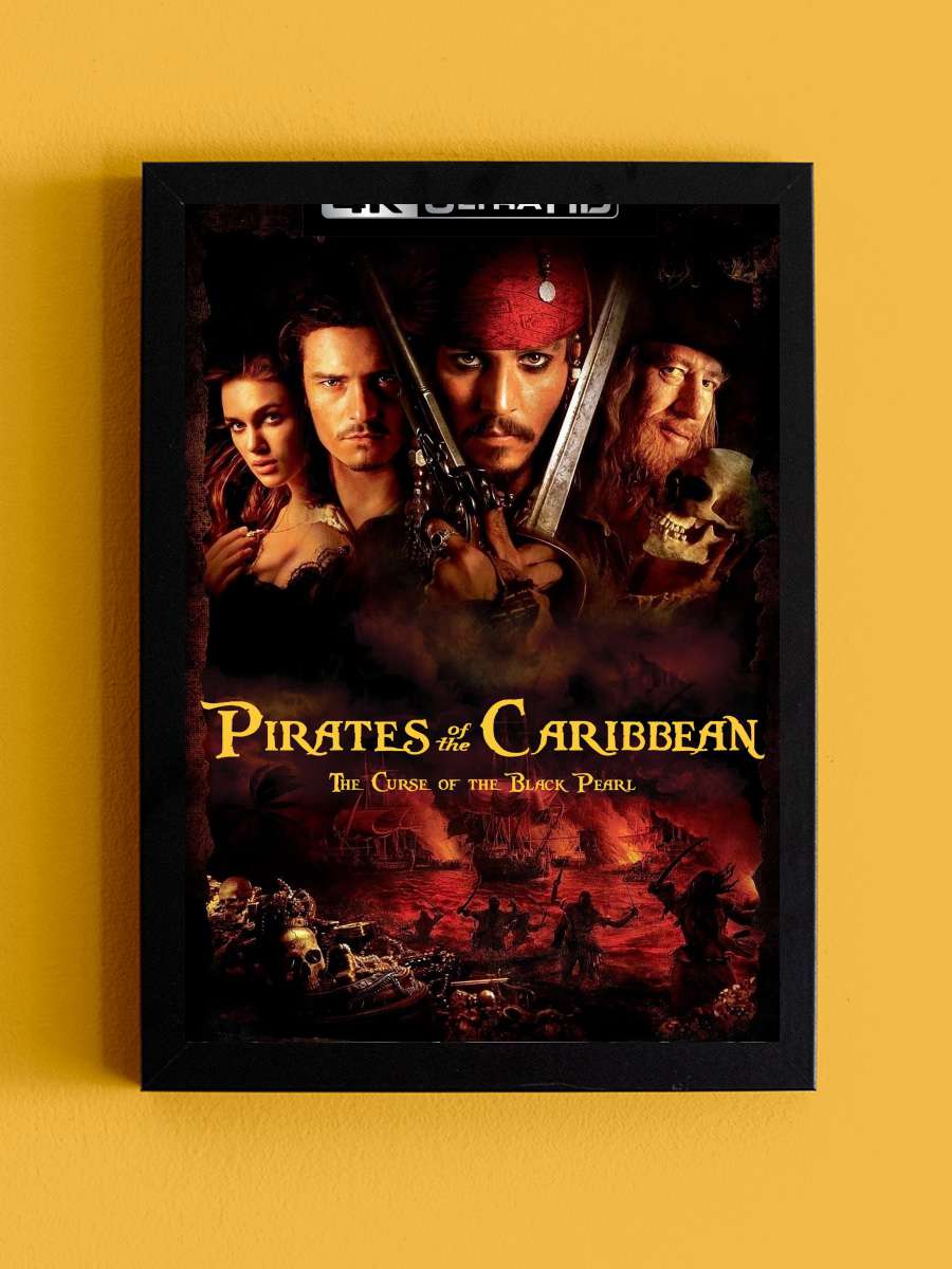 Karayip Korsanları: Siyah İnci'nin Laneti - Pirates of the Caribbean: The Curse of the Black Pearl Film Tablo Siyah Çerçeveli Film Poster Afiş Tablo