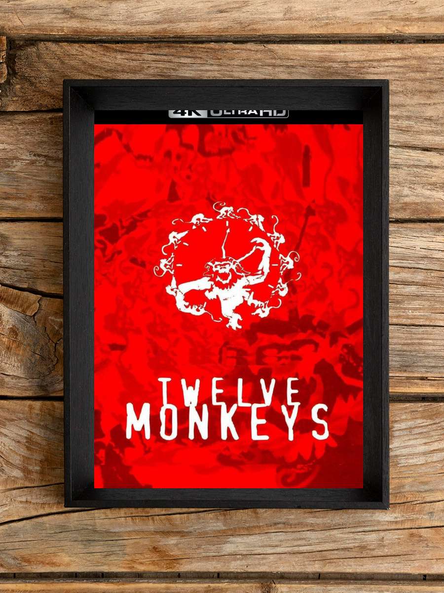 12 Maymun - Twelve Monkeys Film Tablo Siyah Çerçeveli Film Poster Afiş Tablo