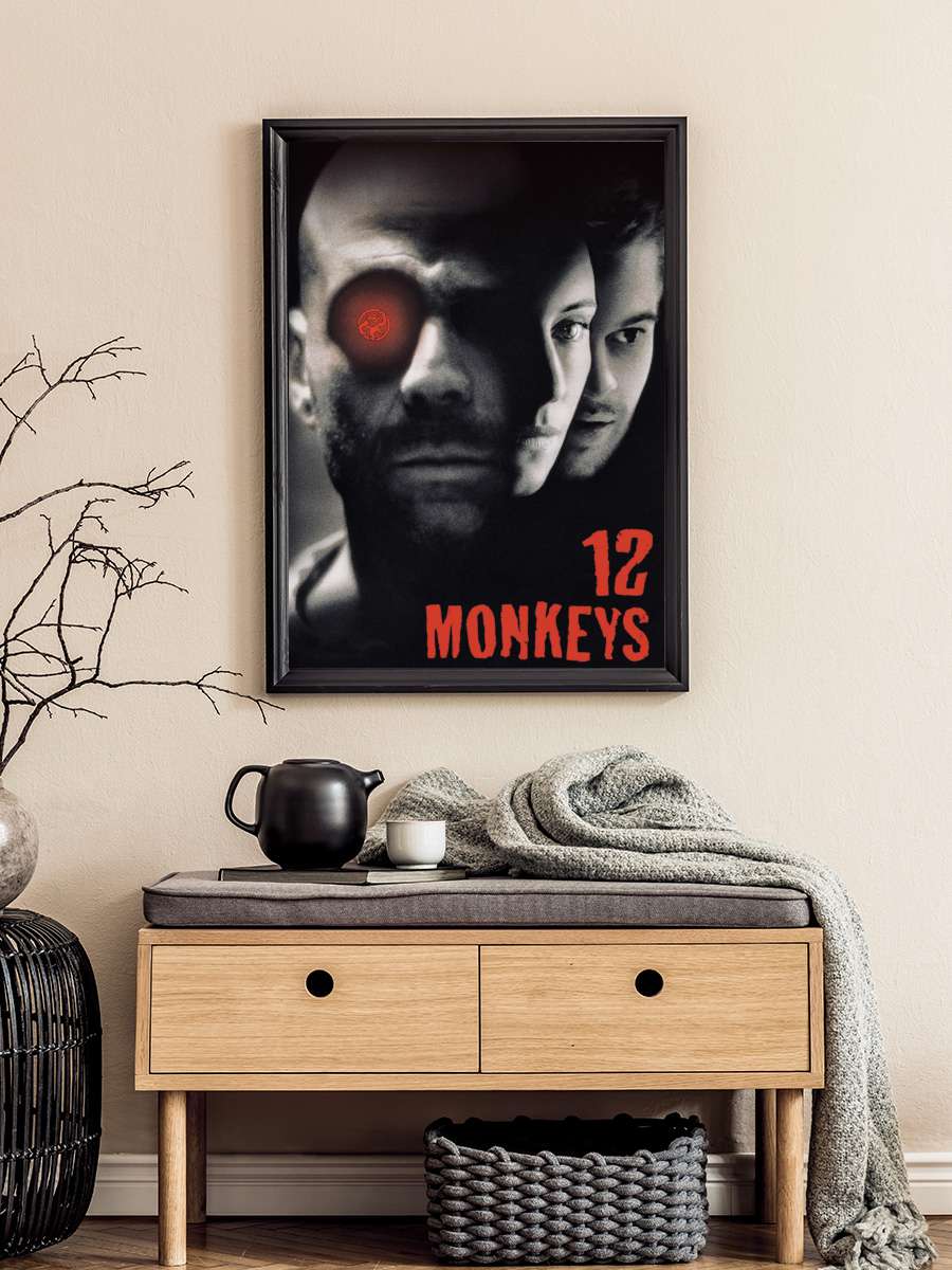 12 Maymun - Twelve Monkeys Film Tablo Siyah Çerçeveli Film Poster Afiş Tablo