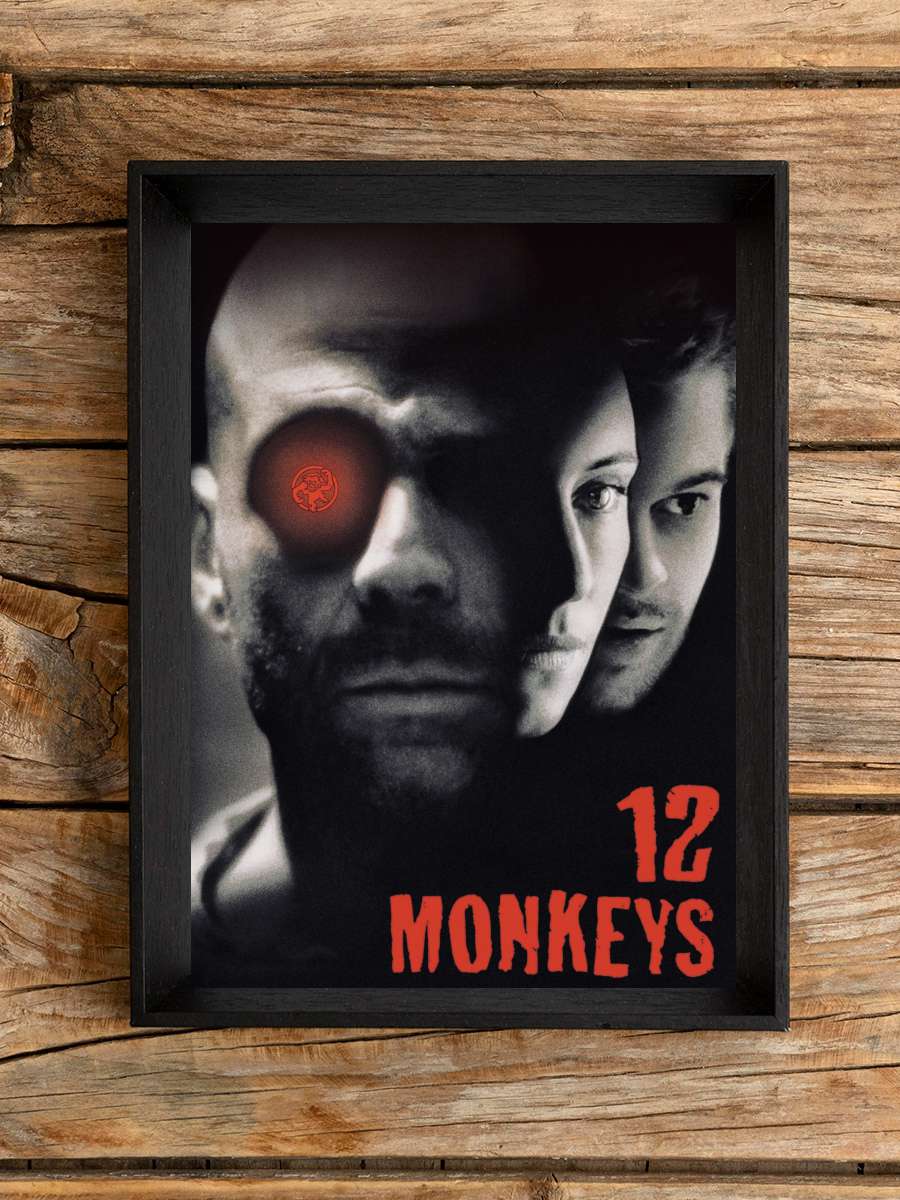 12 Maymun - Twelve Monkeys Film Tablo Siyah Çerçeveli Film Poster Afiş Tablo