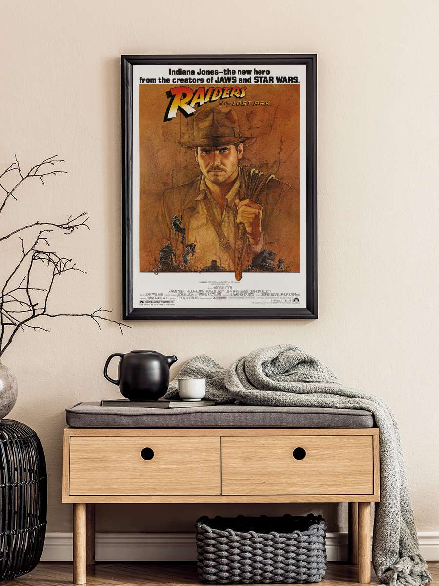 Indiana Jones: Kutsal Hazine Avcıları - Raiders of the Lost Ark Film Tablo Siyah Çerçeveli Film Poster Afiş Tablo