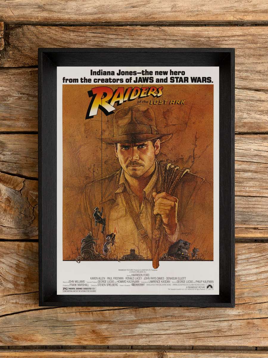 Indiana Jones: Kutsal Hazine Avcıları - Raiders of the Lost Ark Film Tablo Siyah Çerçeveli Film Poster Afiş Tablo