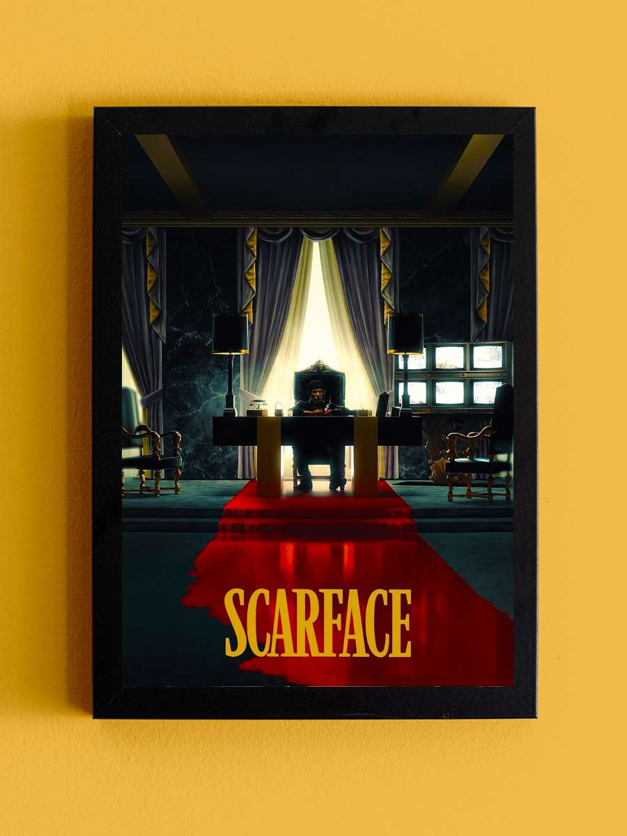 Yaralı Yüz - Scarface Film Tablo Siyah Çerçeveli Film Poster Afiş Tablo