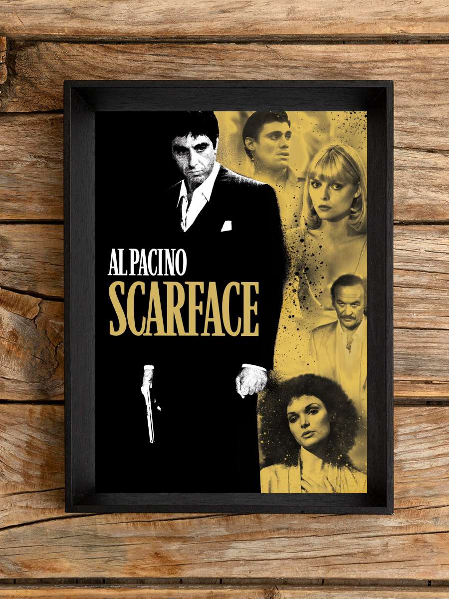 Yaralı Yüz - Scarface Film Tablo Siyah Çerçeveli Film Poster Afiş Tablo