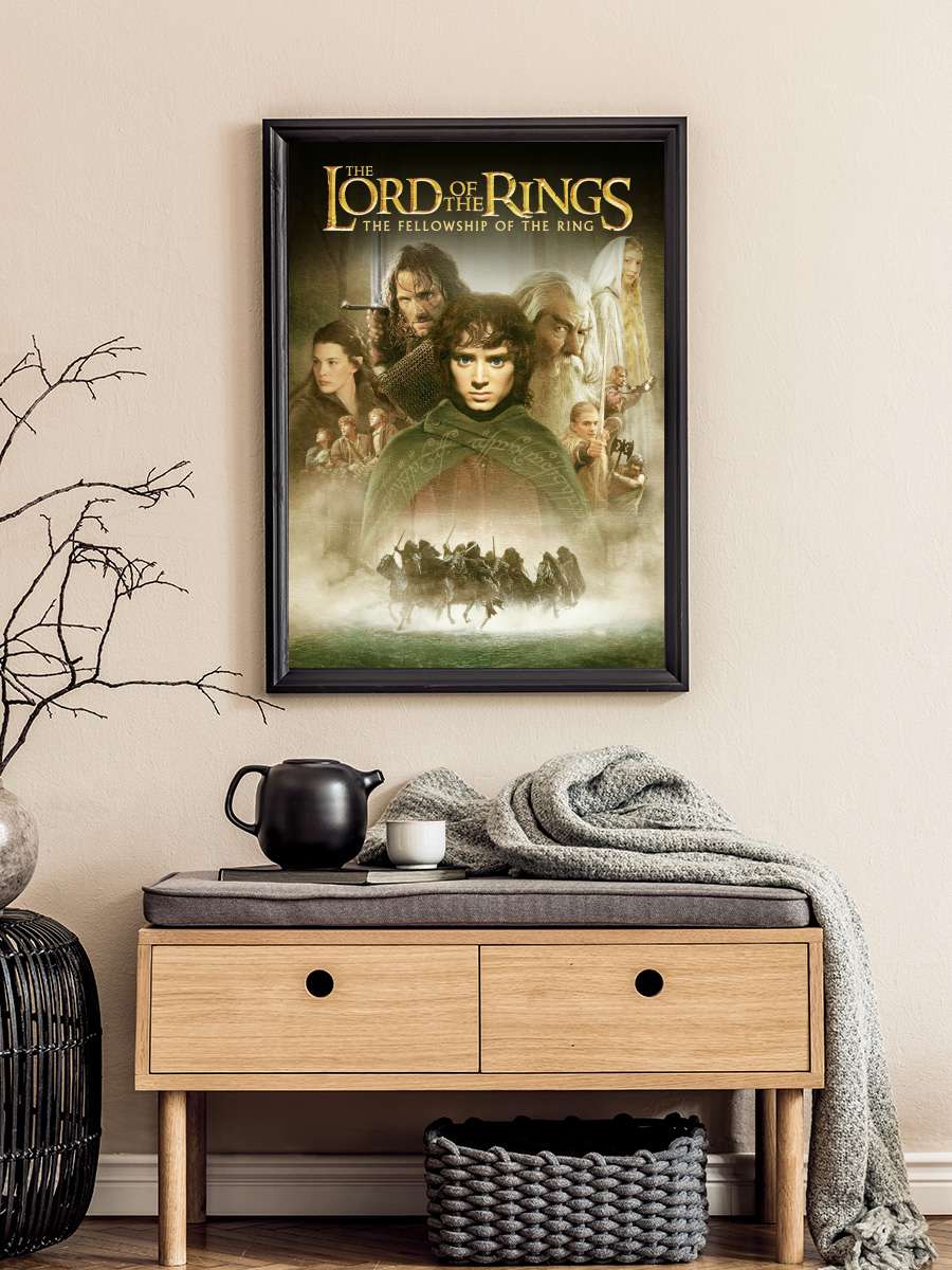 Yüzüklerin Efendisi: Yüzük Kardeşliği - The Lord of the Rings: The Fellowship of the Ring Film Tablo Siyah Çerçeveli Film Poster Afiş Tablo