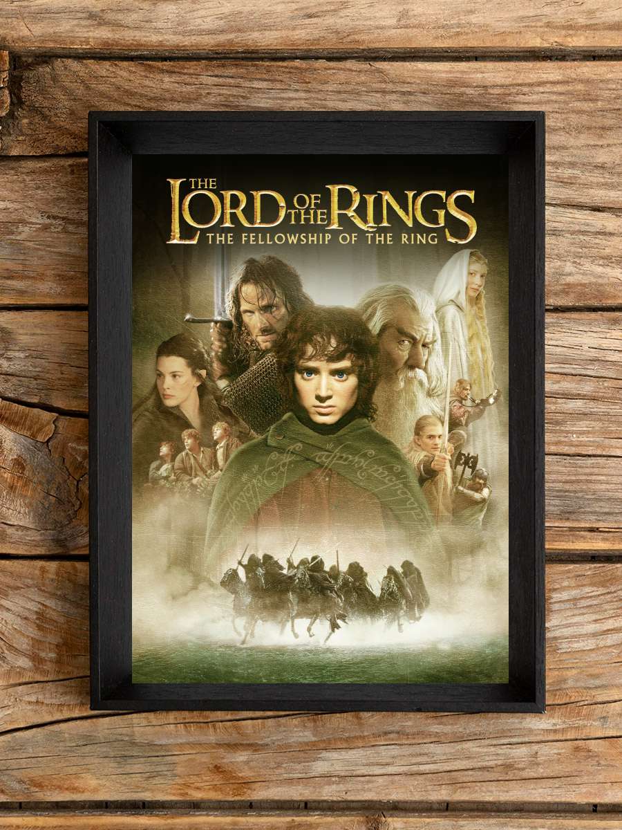 Yüzüklerin Efendisi: Yüzük Kardeşliği - The Lord of the Rings: The Fellowship of the Ring Film Tablo Siyah Çerçeveli Film Poster Afiş Tablo