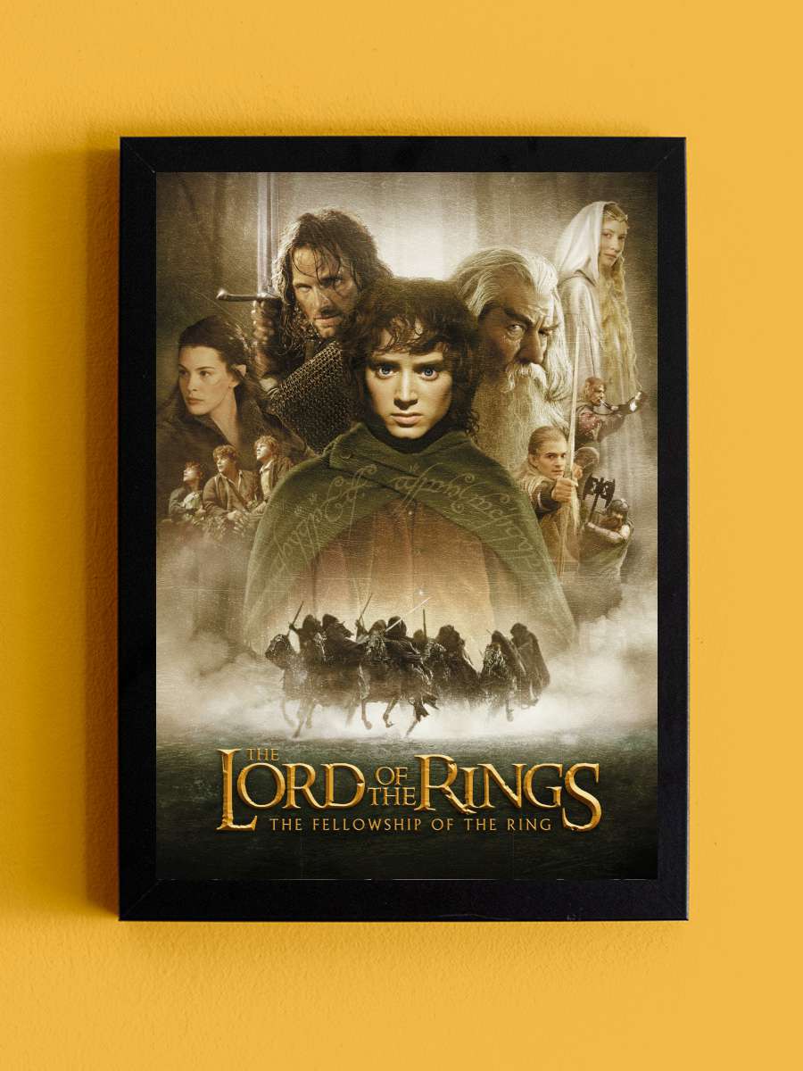 Yüzüklerin Efendisi: Yüzük Kardeşliği - The Lord of the Rings: The Fellowship of the Ring Film Tablo Siyah Çerçeveli Film Poster Afiş Tablo