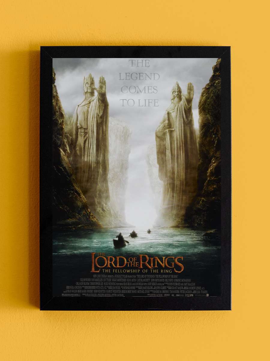 Yüzüklerin Efendisi: Yüzük Kardeşliği - The Lord of the Rings: The Fellowship of the Ring Film Tablo Siyah Çerçeveli Film Poster Afiş Tablo