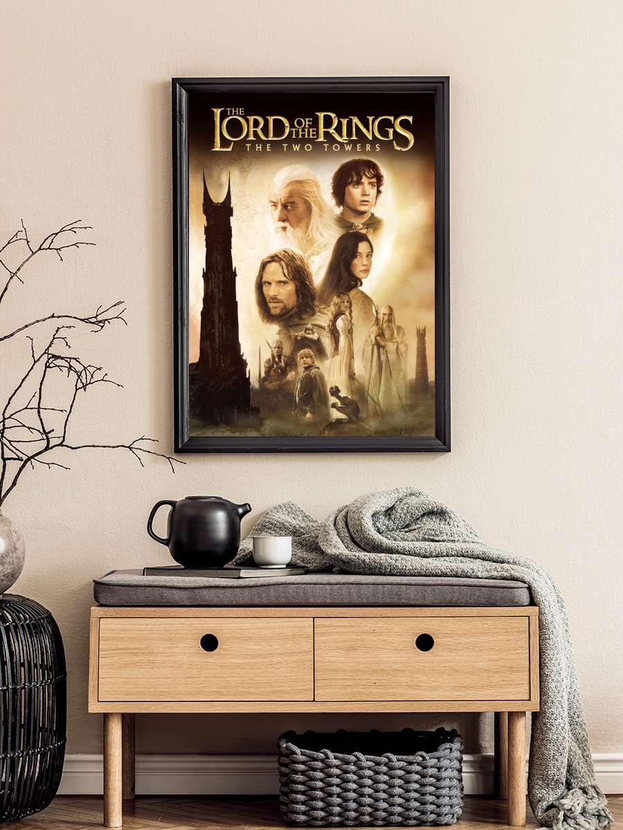 Yüzüklerin Efendisi: İki Kule - The Lord of the Rings: The Two Towers Film Tablo Siyah Çerçeveli Film Poster Afiş Tablo