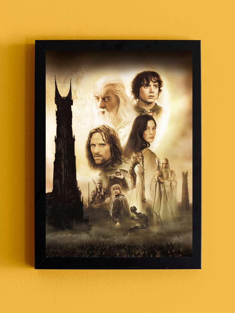 Yüzüklerin Efendisi: İki Kule - The Lord of the Rings: The Two Towers Film Tablo Siyah Çerçeveli Film Poster Afiş Tablo