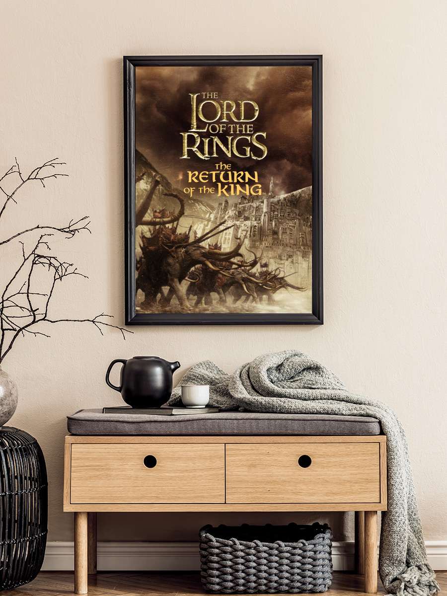 Yüzüklerin Efendisi: Kralın Dönüşü - The Lord of the Rings: The Return of the King Film Tablo Siyah Çerçeveli Film Poster Afiş Tablo