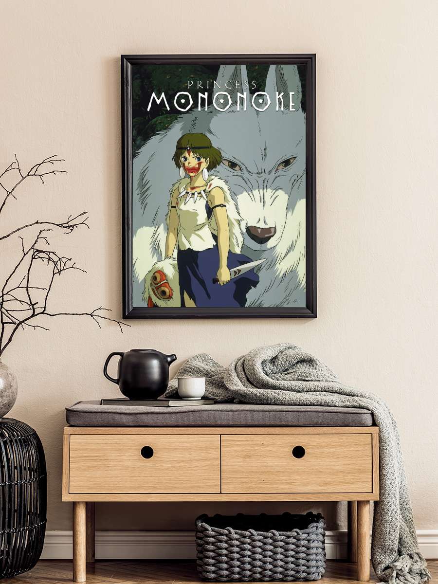 Prenses Mononoke - もののけ姫 Film Tablo Siyah Çerçeveli Film Poster Afiş Tablo