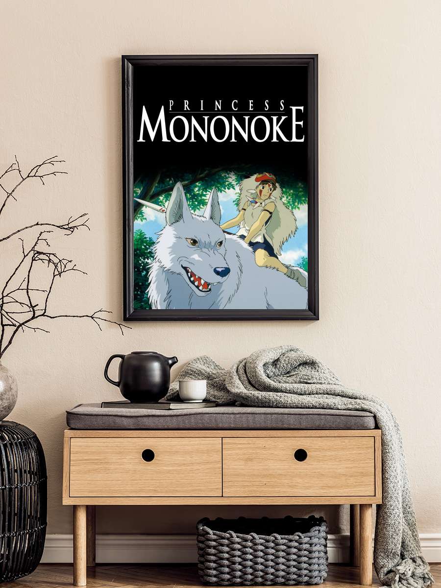 Prenses Mononoke - もののけ姫 Film Tablo Siyah Çerçeveli Film Poster Afiş Tablo