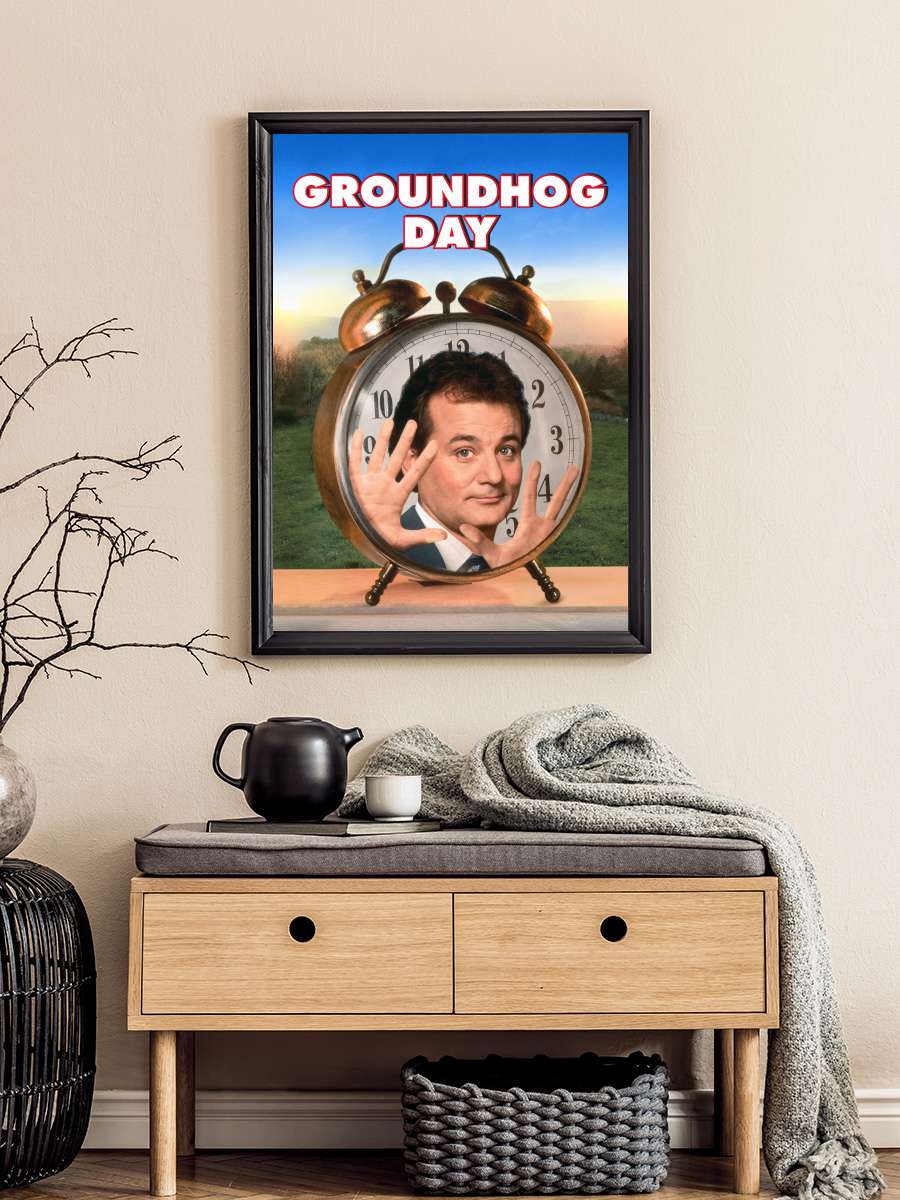 Bugün Aslında Dündü - Groundhog Day Film Tablo Siyah Çerçeveli Film Poster Afiş Tablo