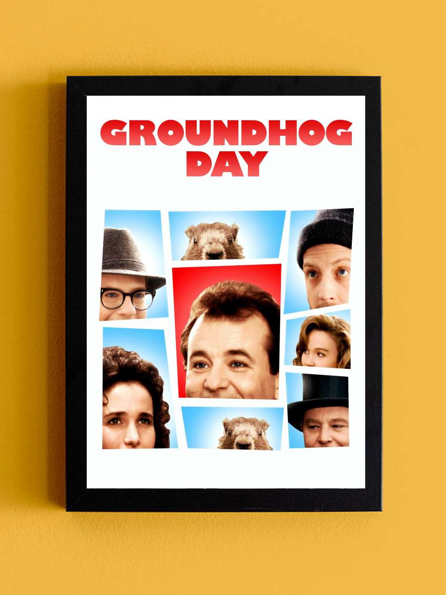 Bugün Aslında Dündü - Groundhog Day Film Tablo Siyah Çerçeveli Film Poster Afiş Tablo