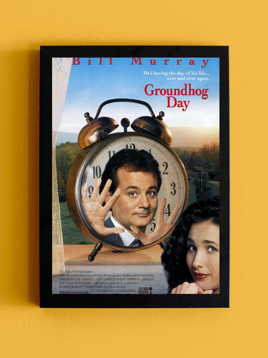 Bugün Aslında Dündü - Groundhog Day Film Tablo Siyah Çerçeveli Film Poster Afiş Tablo