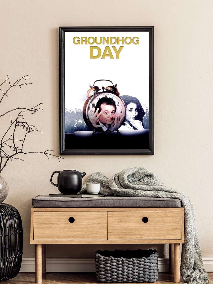 Bugün Aslında Dündü - Groundhog Day Film Tablo Siyah Çerçeveli Film Poster Afiş Tablo