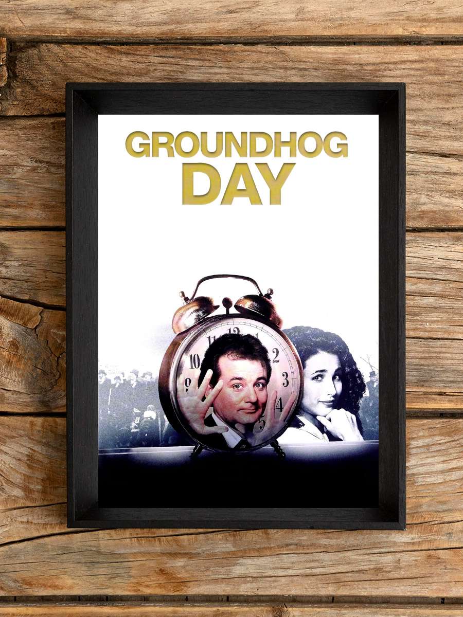 Bugün Aslında Dündü - Groundhog Day Film Tablo Siyah Çerçeveli Film Poster Afiş Tablo