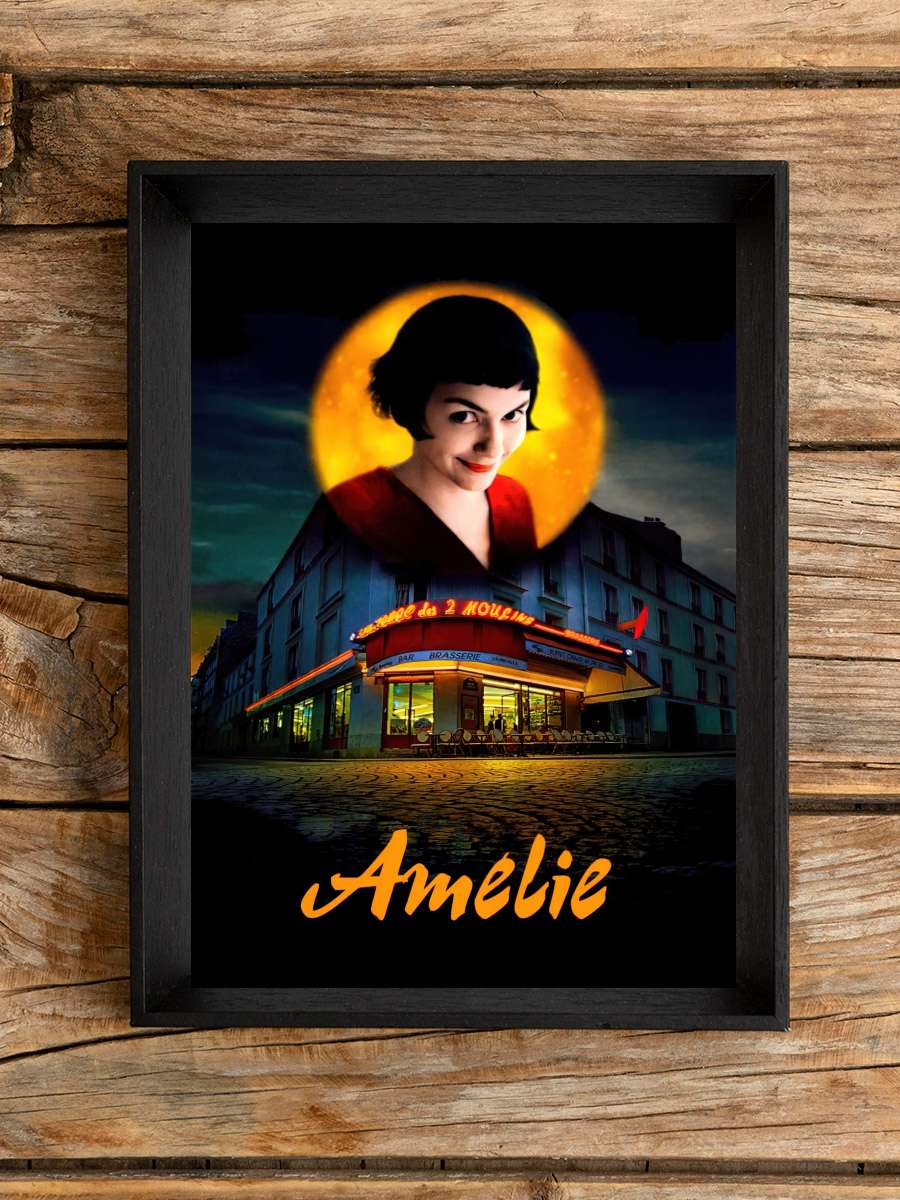 Amelie - Le Fabuleux Destin d'Amélie Poulain Film Tablo Siyah Çerçeveli Film Poster Afiş Tablo