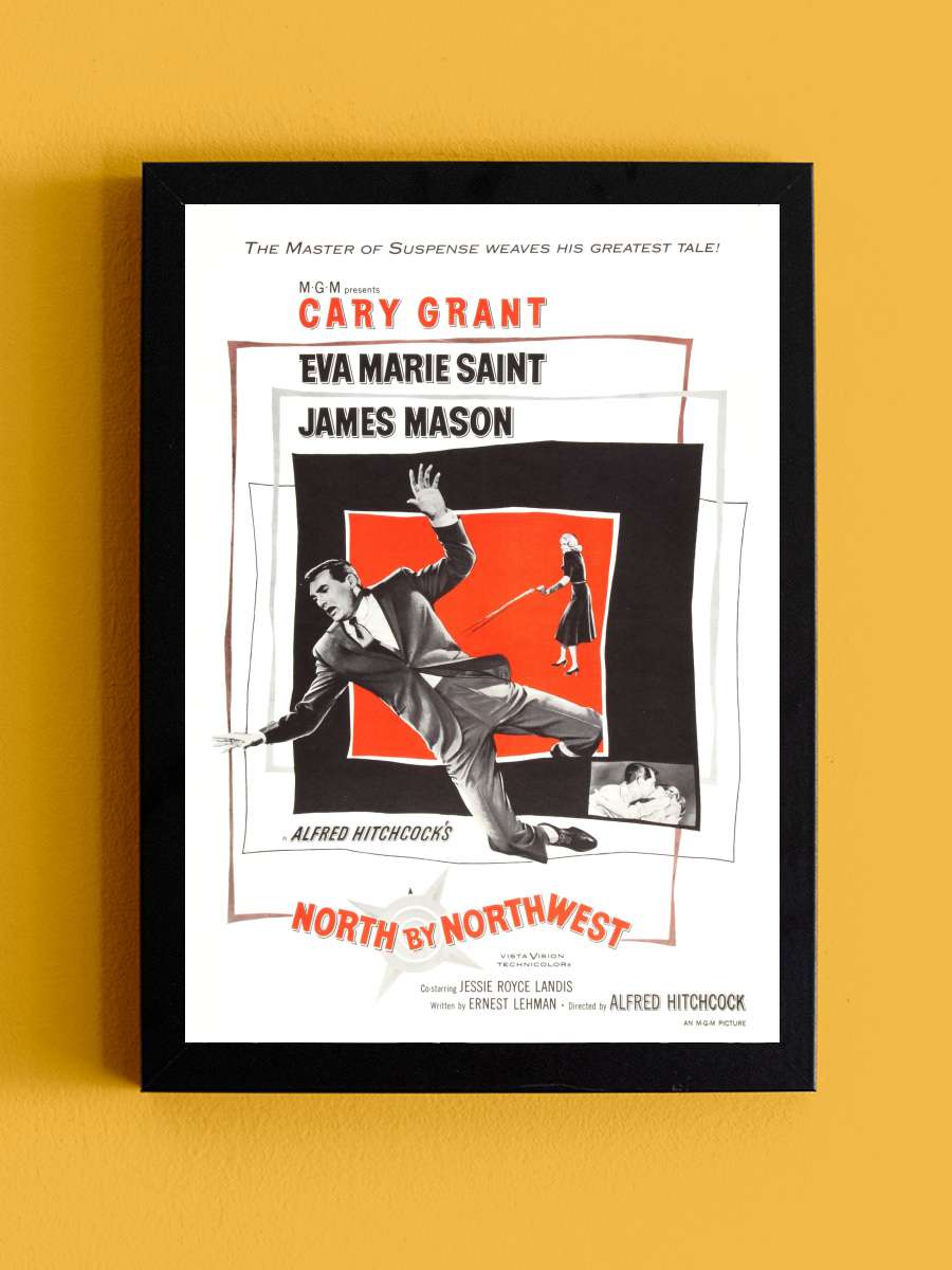 Gizli Teşkilat - North by Northwest Film Tablo Siyah Çerçeveli Film Poster Afiş Tablo