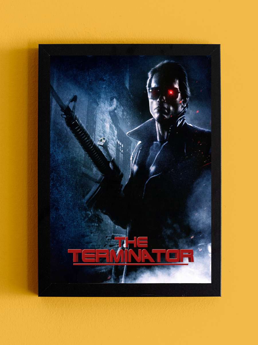 Terminatör - The Terminator Film Tablo Siyah Çerçeveli Film Poster Afiş Tablo