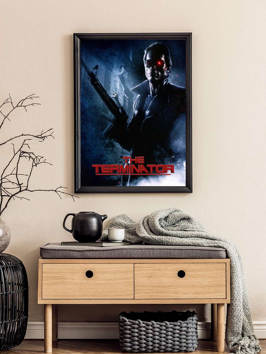 Terminatör - The Terminator Film Tablo Siyah Çerçeveli Film Poster Afiş Tablo