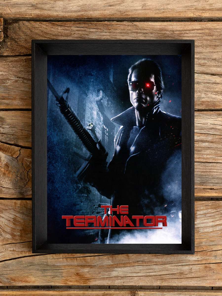 Terminatör - The Terminator Film Tablo Siyah Çerçeveli Film Poster Afiş Tablo