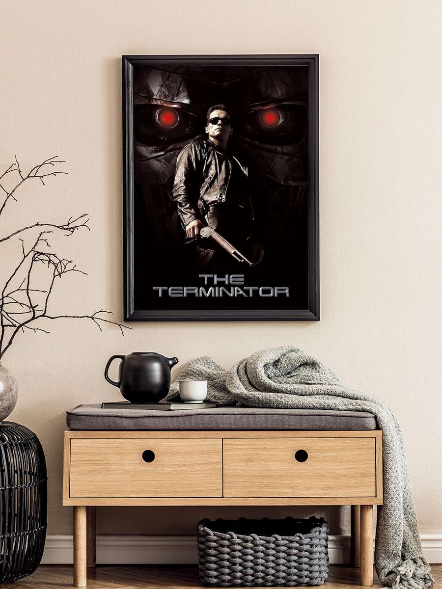 Terminatör - The Terminator Film Tablo Siyah Çerçeveli Film Poster Afiş Tablo