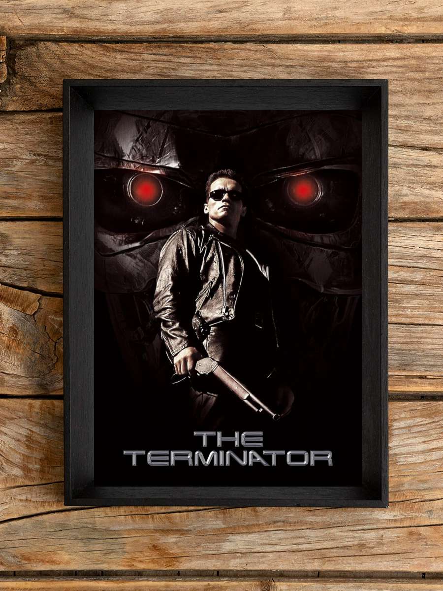 Terminatör - The Terminator Film Tablo Siyah Çerçeveli Film Poster Afiş Tablo