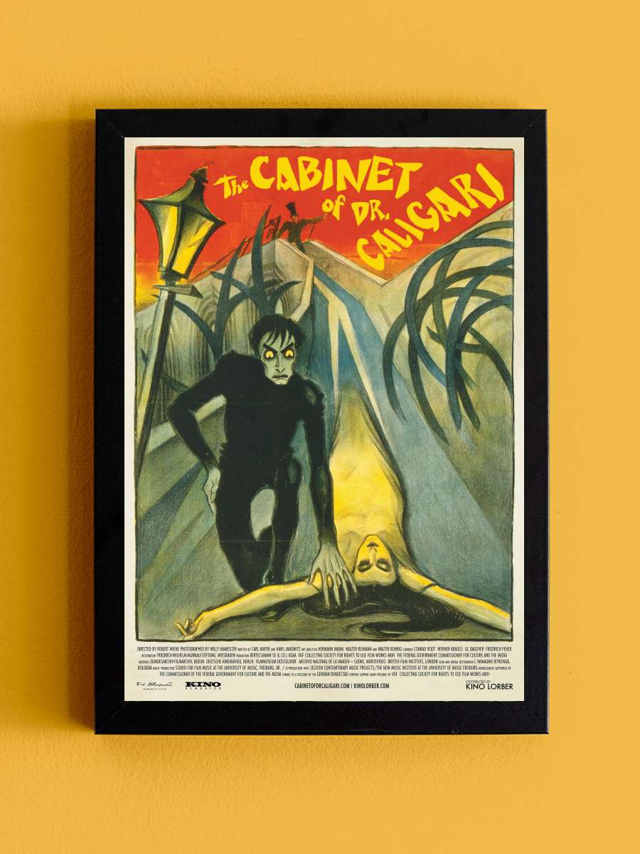 Dr. Caligari'nin Muayenehanesi - Das Cabinet des Dr. Caligari Film Tablo Siyah Çerçeveli Film Poster Afiş Tablo