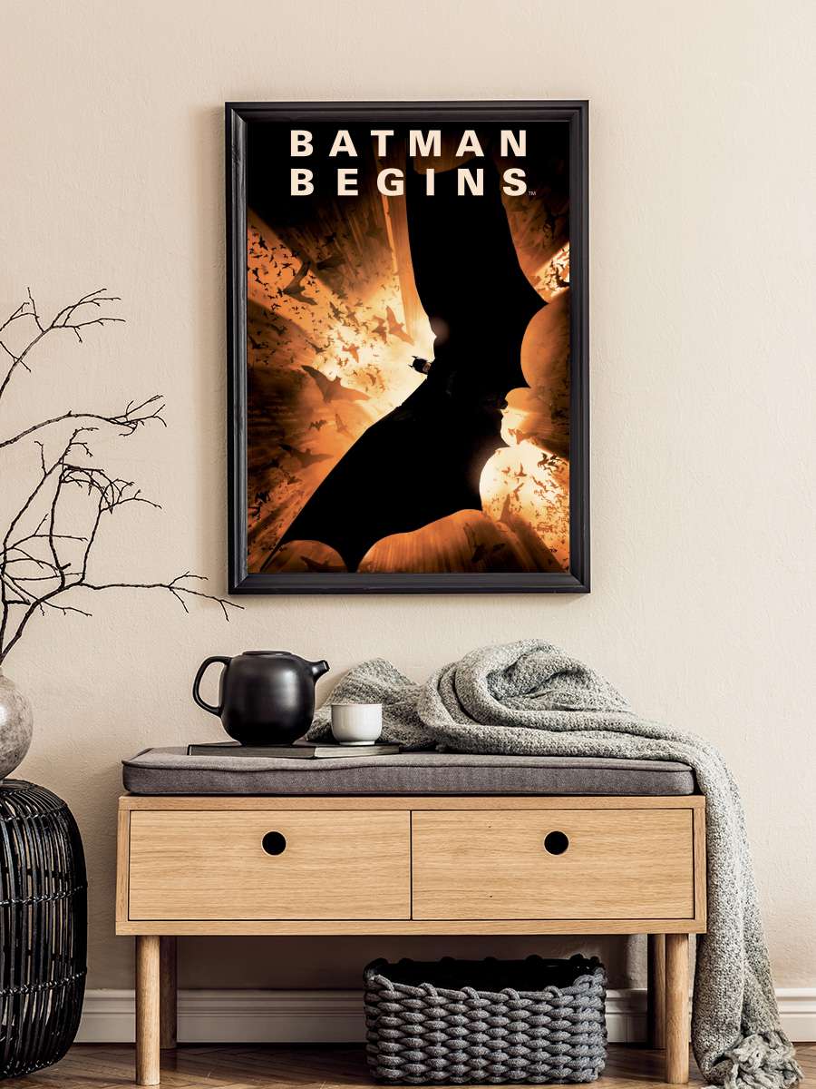 Batman Başlıyor - Batman Begins Film Tablo Siyah Çerçeveli Film Poster Afiş Tablo