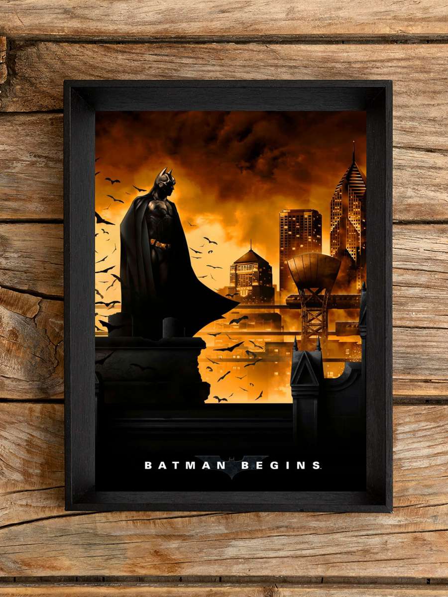 Batman Başlıyor - Batman Begins Film Tablo Siyah Çerçeveli Film Poster Afiş Tablo