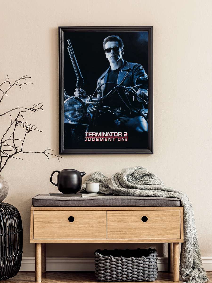 Terminatör 2: Mahşer Günü - Terminator 2: Judgment Day Film Tablo Siyah Çerçeveli Film Poster Afiş Tablo