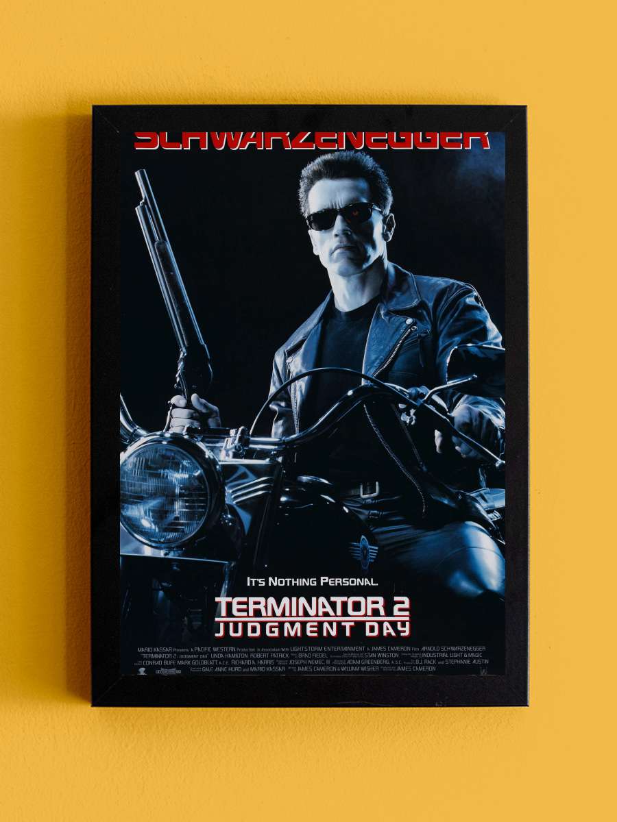 Terminatör 2: Mahşer Günü - Terminator 2: Judgment Day Film Tablo Siyah Çerçeveli Film Poster Afiş Tablo