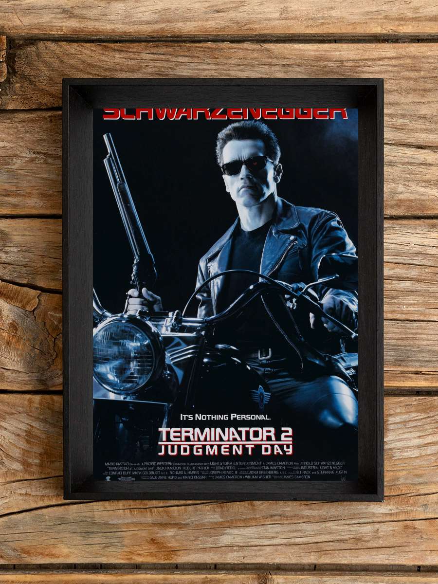 Terminatör 2: Mahşer Günü - Terminator 2: Judgment Day Film Tablo Siyah Çerçeveli Film Poster Afiş Tablo