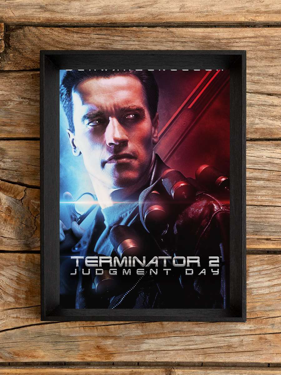 Terminatör 2: Mahşer Günü - Terminator 2: Judgment Day Film Tablo Siyah Çerçeveli Film Poster Afiş Tablo