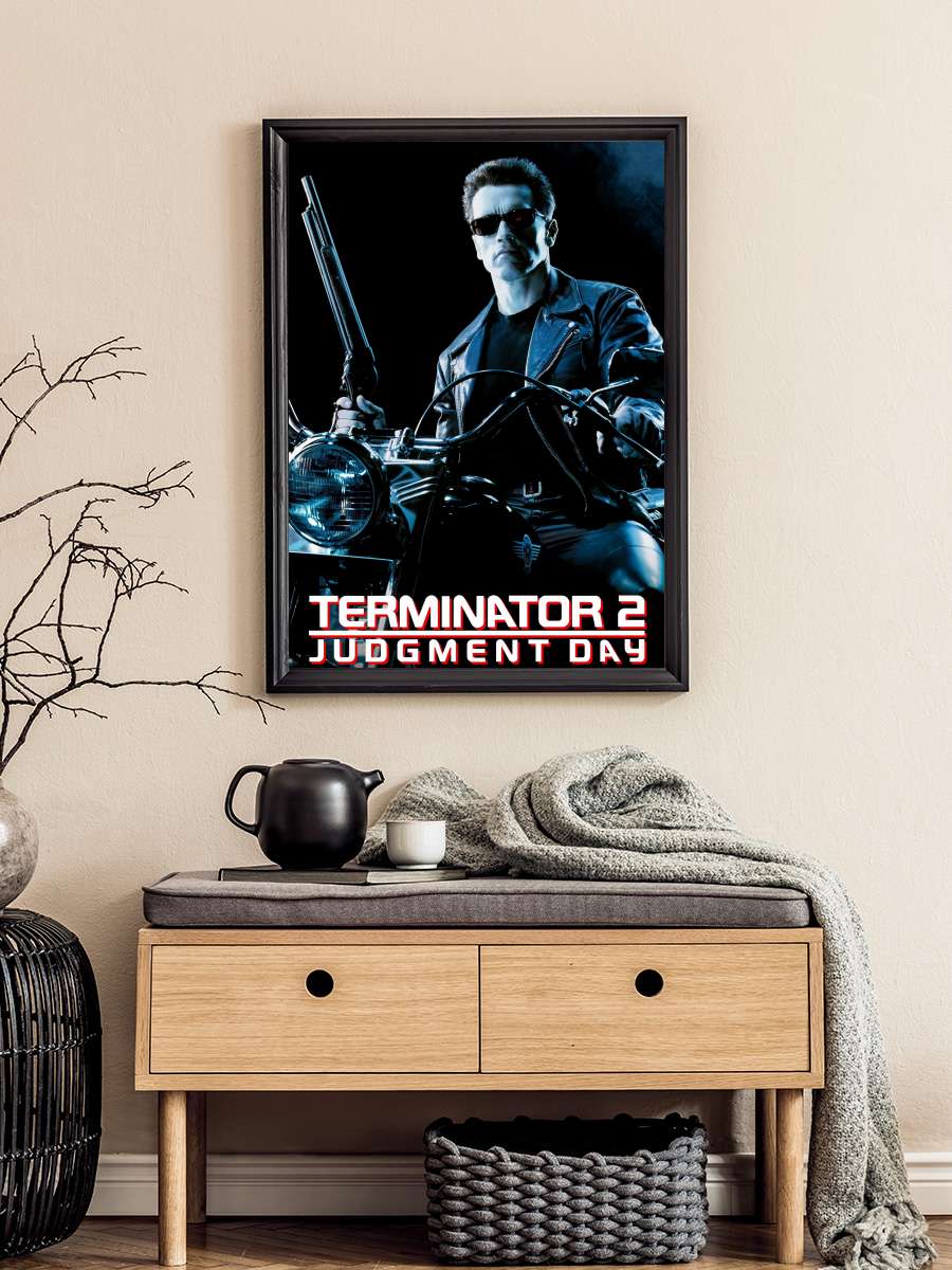 Terminatör 2: Mahşer Günü - Terminator 2: Judgment Day Film Tablo Siyah Çerçeveli Film Poster Afiş Tablo