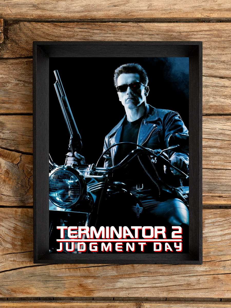 Terminatör 2: Mahşer Günü - Terminator 2: Judgment Day Film Tablo Siyah Çerçeveli Film Poster Afiş Tablo