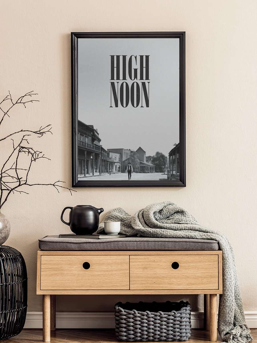 Kahraman Şerif - High Noon Film Tablo Siyah Çerçeveli Film Poster Afiş Tablo