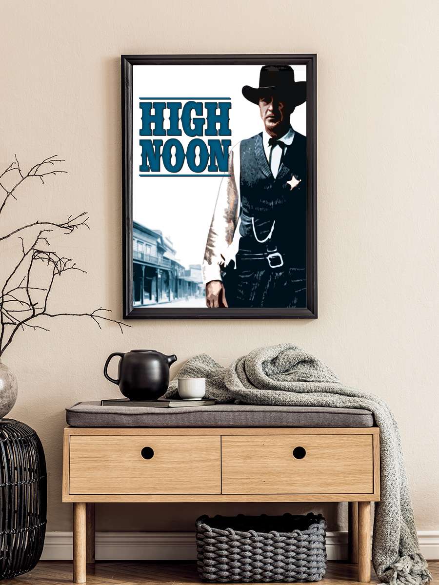 Kahraman Şerif - High Noon Film Tablo Siyah Çerçeveli Film Poster Afiş Tablo