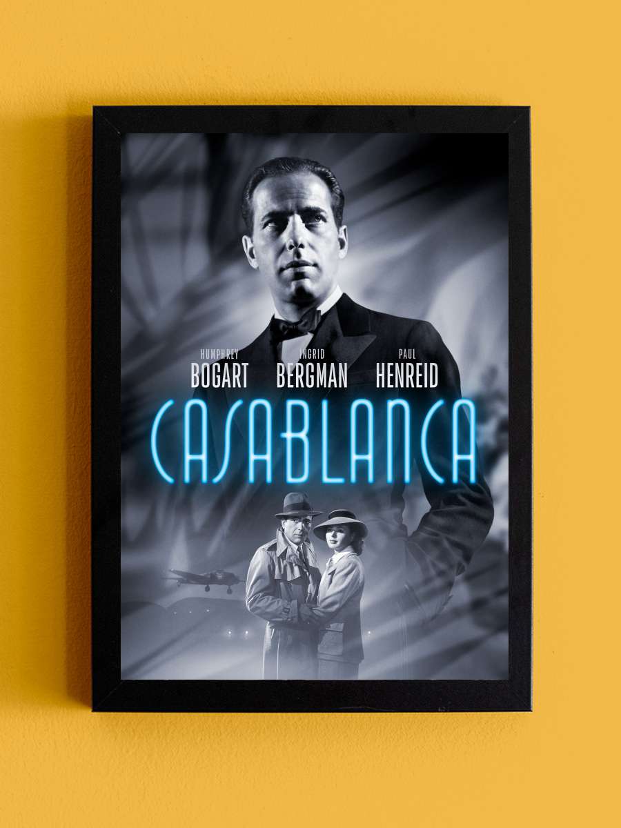 Kazablanka - Casablanca Film Tablo Siyah Çerçeveli Film Poster Afiş Tablo