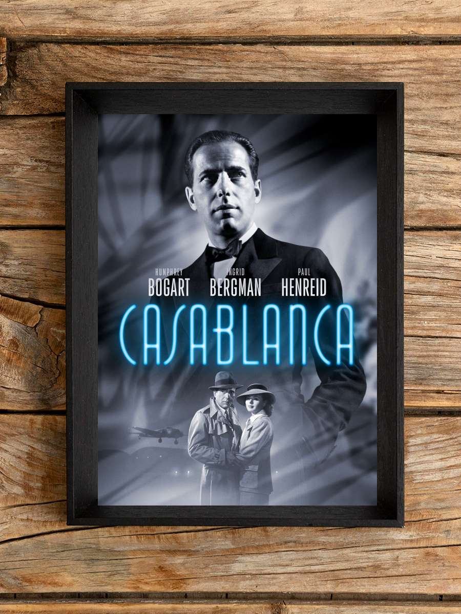 Kazablanka - Casablanca Film Tablo Siyah Çerçeveli Film Poster Afiş Tablo