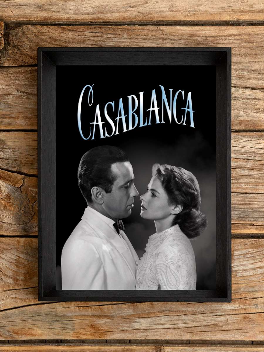 Kazablanka - Casablanca Film Tablo Siyah Çerçeveli Film Poster Afiş Tablo