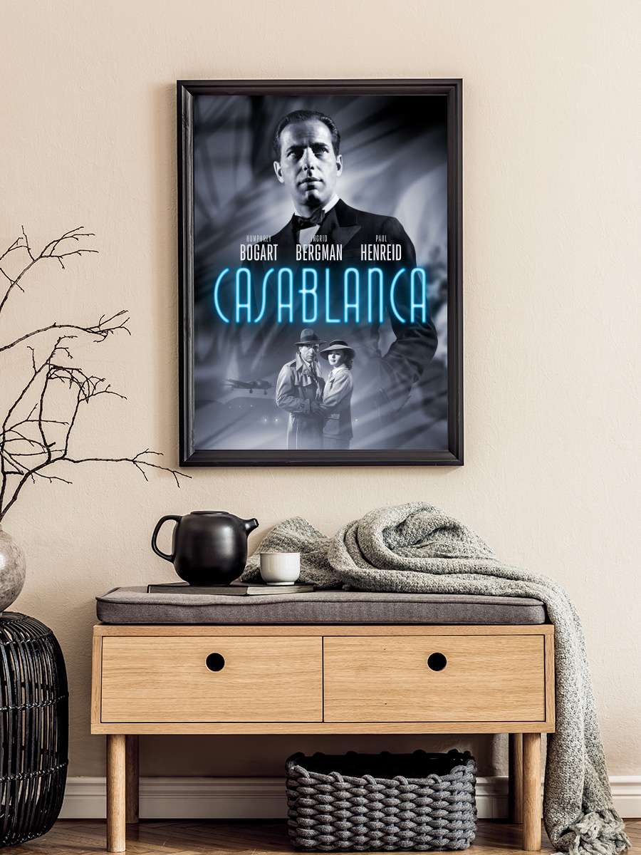 Kazablanka - Casablanca Film Tablo Siyah Çerçeveli Film Poster Afiş Tablo