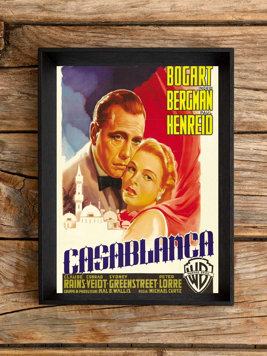 Kazablanka - Casablanca Film Tablo Siyah Çerçeveli Film Poster Afiş Tablo