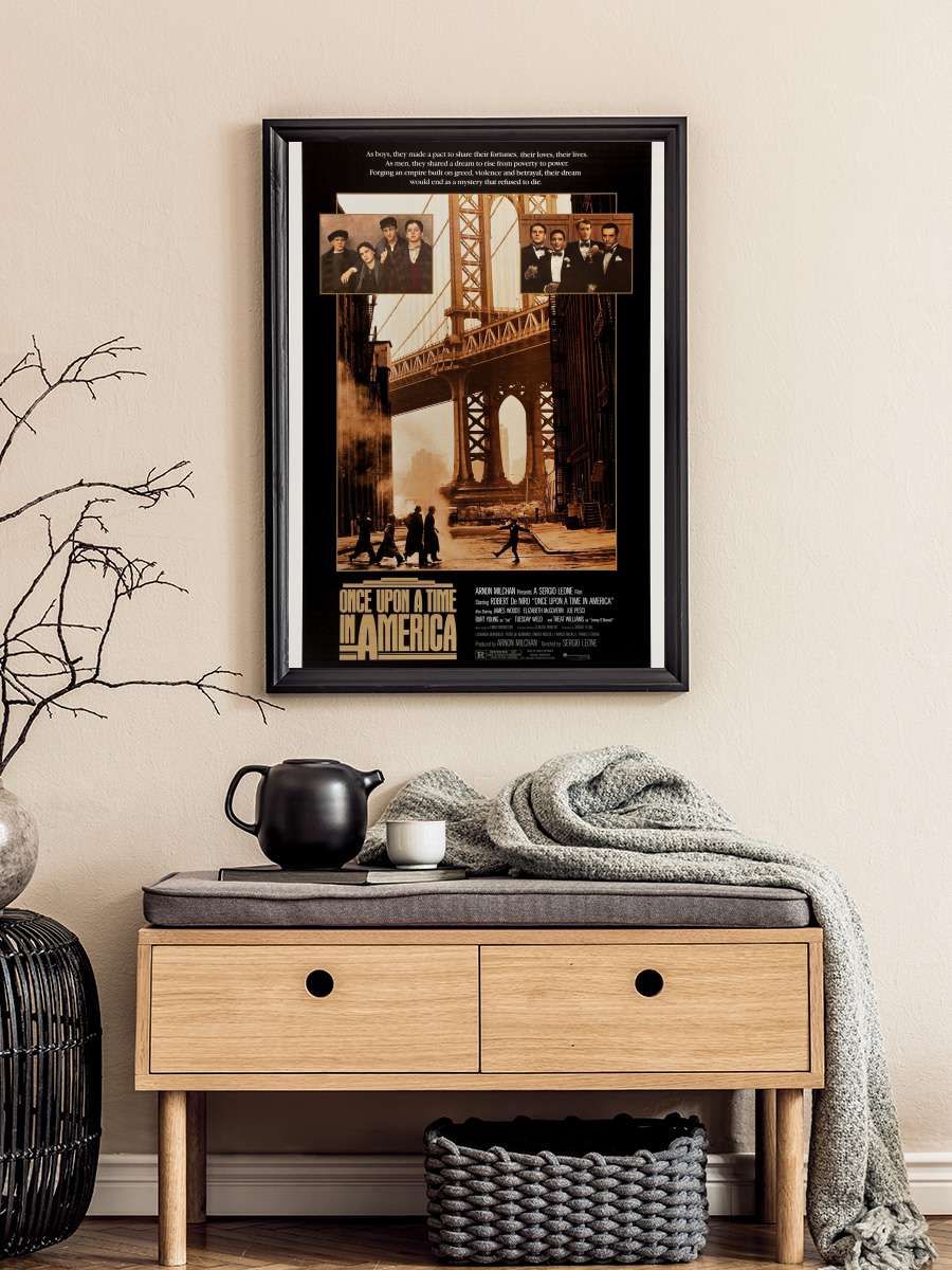 Bir Zamanlar Amerika - Once Upon a Time in America Film Tablo Siyah Çerçeveli Film Poster Afiş Tablo